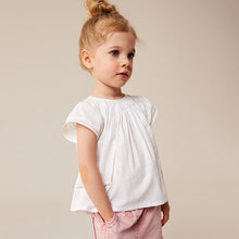 Load image into Gallery viewer, White 100% Cotton Angel Sleeve Blouse