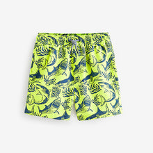 Load image into Gallery viewer, Yellow Shark Printed Swim Shorts