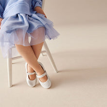 Load image into Gallery viewer, Silver Standard Fit (F) Mary Jane Touch Fastening Occasion Shoes