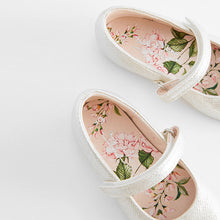 Load image into Gallery viewer, Silver Standard Fit (F) Mary Jane Touch Fastening Occasion Shoes