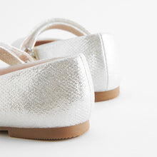 Load image into Gallery viewer, Silver Standard Fit (F) Mary Jane Touch Fastening Occasion Shoes