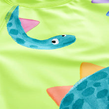 Load image into Gallery viewer, Yellow Dinosaur Sunsafe Top and Shorts Set