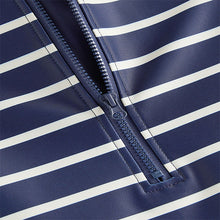 Load image into Gallery viewer, Navy Stripe Sunsafe All-In-One Swimsuit