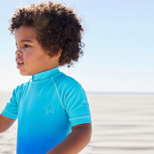 Load image into Gallery viewer, Blue Ombre Sunsafe All-In-One Swimsuit (3mths-5yrs)