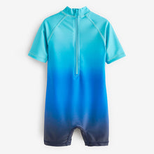 Load image into Gallery viewer, Blue Ombre Sunsafe All-In-One Swimsuit (3mths-5yrs)