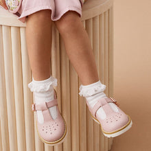 Load image into Gallery viewer, Pink Standard Fit (F) T-Bar Adjustable Buckle Shoes