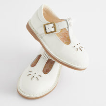 Load image into Gallery viewer, White Leather T-Bar Shoes