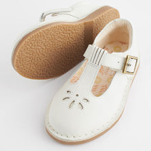 Load image into Gallery viewer, White Leather T-Bar Shoes