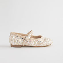 Load image into Gallery viewer, Ivory Glitter Standard Fit (F) Flower Girl Occasion Mary Jane Shoes