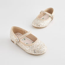 Load image into Gallery viewer, Ivory Glitter Standard Fit (F) Flower Girl Occasion Mary Jane Shoes