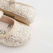 Load image into Gallery viewer, Ivory Glitter Standard Fit (F) Flower Girl Occasion Mary Jane Shoes