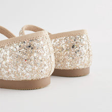 Load image into Gallery viewer, Ivory Glitter Standard Fit (F) Flower Girl Occasion Mary Jane Shoes