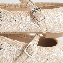 Load image into Gallery viewer, Ivory Glitter Standard Fit (F) Flower Girl Occasion Mary Jane Shoes
