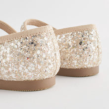 Load image into Gallery viewer, Ivory Glitter Standard Fit (F) Flower Girl Occasion Mary Jane Shoes