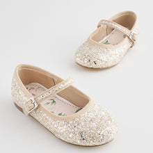 Load image into Gallery viewer, Ivory Glitter Standard Fit (F) Flower Girl Occasion Mary Jane Shoes