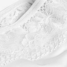 Load image into Gallery viewer, White Thong Microfibre And Lace Knickers