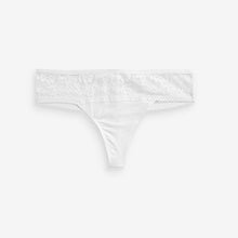 Load image into Gallery viewer, White Thong Microfibre And Lace Knickers