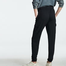 Load image into Gallery viewer, Black Cargo Jersey Joggers