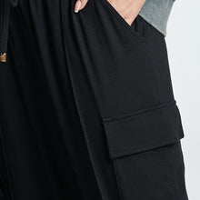 Load image into Gallery viewer, Black Cargo Jersey Joggers