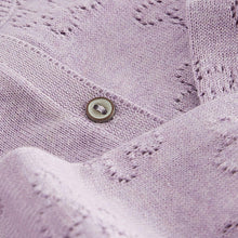 Load image into Gallery viewer, Lilac Purple Flower Pointelle Cardigan (3mths-4-5yrs)