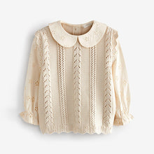 Load image into Gallery viewer, Ecru Marl 100% Cotton Collar Jumper (9mths-5yrs)