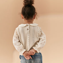 Load image into Gallery viewer, Ecru Marl 100% Cotton Collar Jumper (9mths-5yrs)