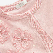 Load image into Gallery viewer, Pink Sequin Flower Shrug Cardigan (3mths-11yrs)