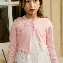 Load image into Gallery viewer, Pink Sequin Flower Shrug Cardigan (3mths-11yrs)