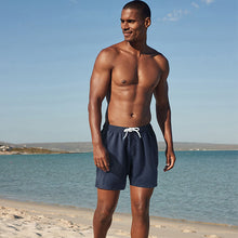 Load image into Gallery viewer, Navy Blue Palm Logo Essential Swim Shorts