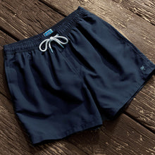 Load image into Gallery viewer, Navy Blue Palm Logo Essential Swim Shorts