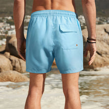 Load image into Gallery viewer, Light Blue Palm Logo Essential Swim Shorts