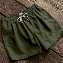 Load image into Gallery viewer, Khaki Green Palm Logo Essential Swim Shorts