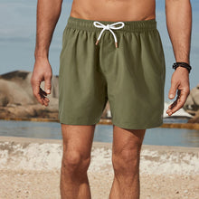 Load image into Gallery viewer, Khaki Green Palm Logo Essential Swim Shorts