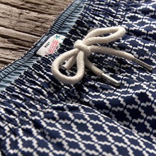 Load image into Gallery viewer, Navy Geo Regular Fit Printed Swim Shorts