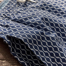 Load image into Gallery viewer, Navy Geo Regular Fit Printed Swim Shorts