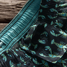 Load image into Gallery viewer, Navy/Light Blue Lobster Geo Regular Fit Printed Swim Shorts