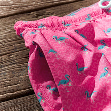 Load image into Gallery viewer, Bright Pink Mini Flamingo Printed Swim Shorts