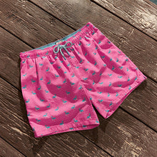 Load image into Gallery viewer, Bright Pink Mini Flamingo Printed Swim Shorts