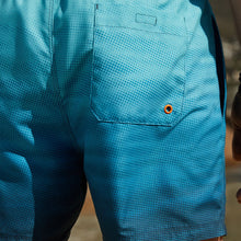 Load image into Gallery viewer, Blue Textured Ombre Regular Fit Printed Swim Shorts