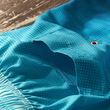 Load image into Gallery viewer, Blue Textured Ombre Regular Fit Printed Swim Shorts