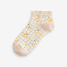 Load image into Gallery viewer, Pastel Spring Animal Print Trainers Socks 5 Pack