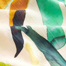 Load image into Gallery viewer, Rainbow Leaf Print Gathered Short Sleeve Textured Boxy T-Shirt