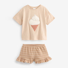 Load image into Gallery viewer, Pale Pink Ice Cream 100% Cotton Frill Short Set