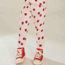 Load image into Gallery viewer, Pink Strawberry Rib Leggings