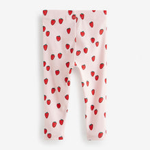 Load image into Gallery viewer, Pink Strawberry Rib Leggings