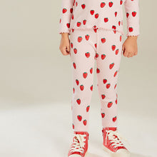 Load image into Gallery viewer, Pink Strawberry Rib Leggings