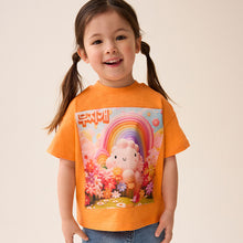 Load image into Gallery viewer, Orange Cloud Character Short Sleeve T-Shirt
