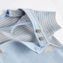 Load image into Gallery viewer, Blue Star Baby Jersey Dungarees and Bodysuit Set