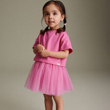 Load image into Gallery viewer, Bright Pink T-Shirt and Skirt Set