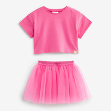 Load image into Gallery viewer, Bright Pink T-Shirt and Skirt Set